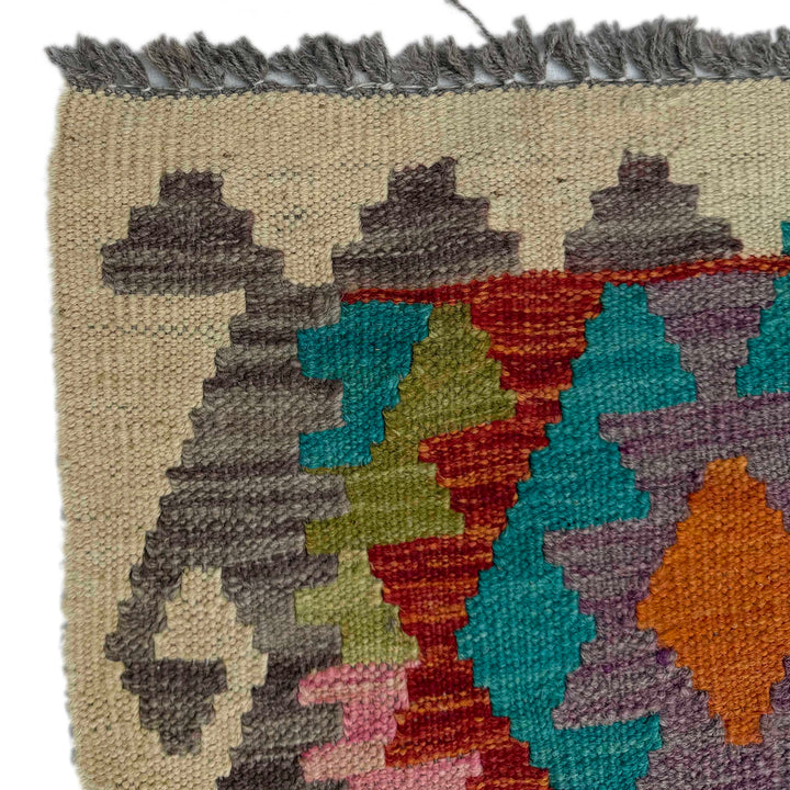 Afghan Vegetable Kilim Rug 2' 9" x 9' 5" Flat-Weave pattern