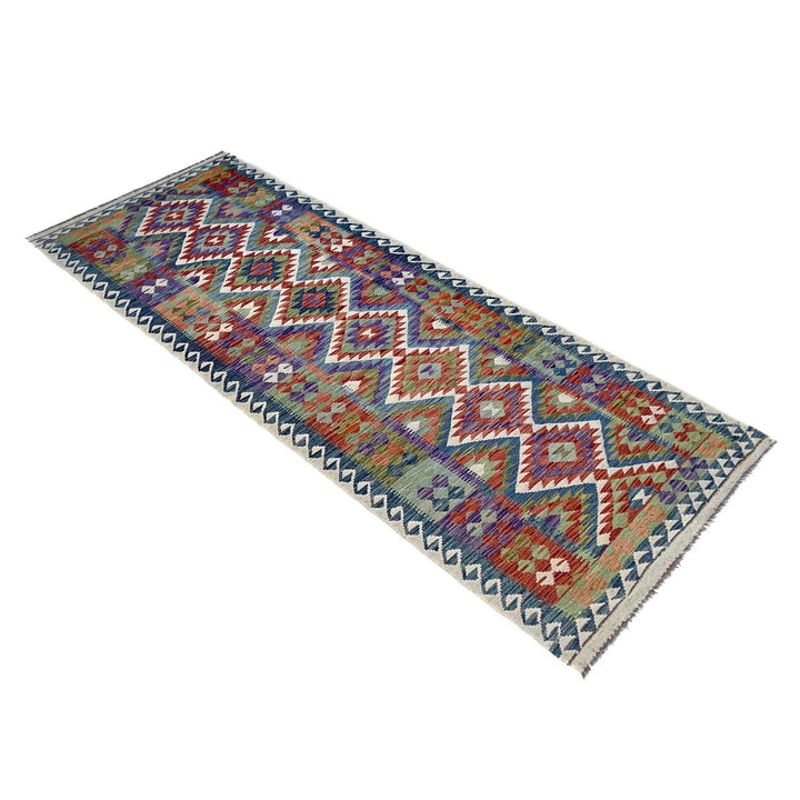 Afghan Vegetable Kilim Rug 3' 1" x 10' 0" Flat-Weave view