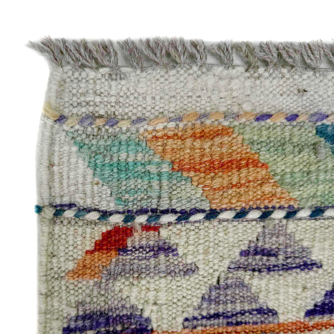 Afghan Vegetable Kilim Runner 2' 9" x 9' 5" Flat-Weave pattern