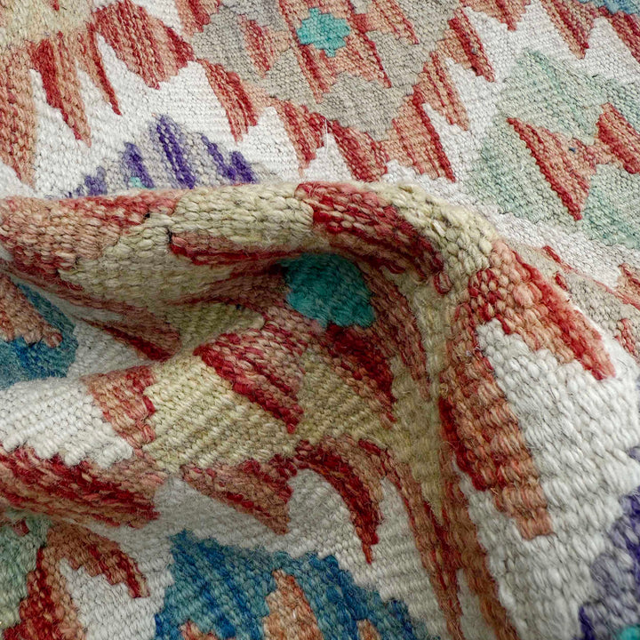 Afghan Vegetable Kilim Runner 2' 9" x 9' 5" Flat-Weave texture
