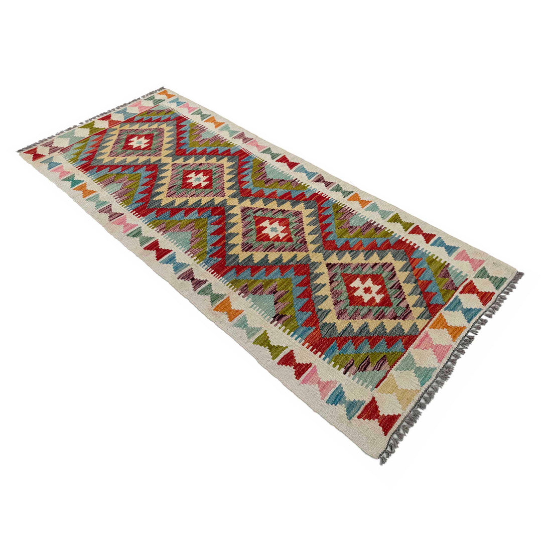 Afghan Vegetable Kilim Runner 2' 6" x 6' 5" Flat-Weave view