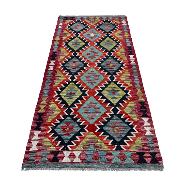 Afghan Vegetable Kilim Rug 2' 9" x 6' 7" Flat-Weave detail