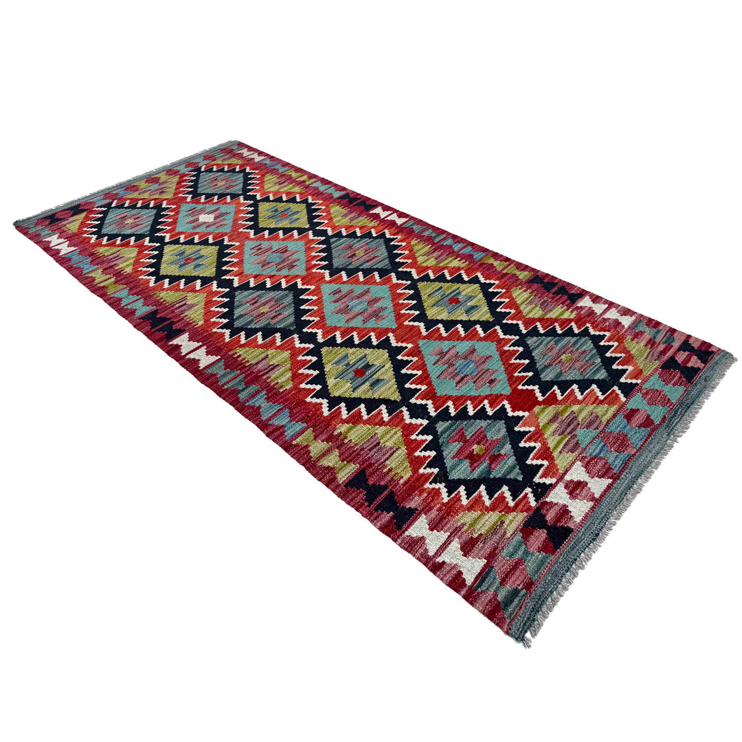 Afghan Vegetable Kilim Rug 2' 9" x 6' 7" Flat-Weave view