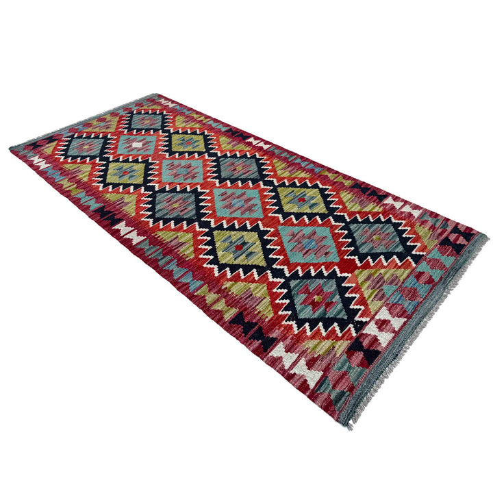 Afghan Vegetable Kilim Rug 2' 9" x 6' 7" Flat-Weave view