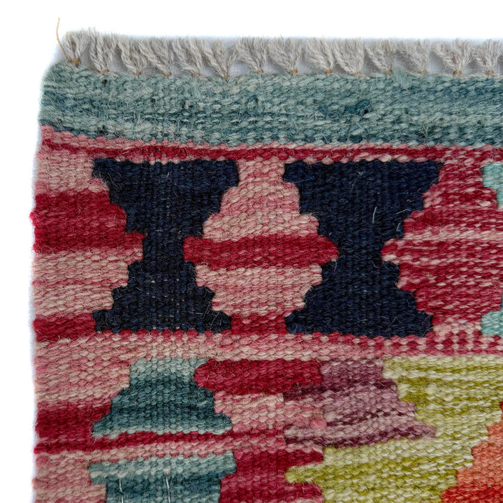 Afghan Vegetable Kilim Rug 2' 9" x 6' 7" Flat-Weave pattern