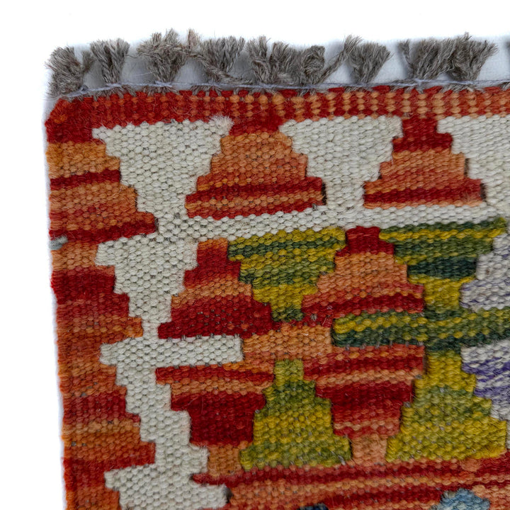 Afghan Vegetable Kilim Rug 2' 4" x 6' 11" Flat-Weave pattern