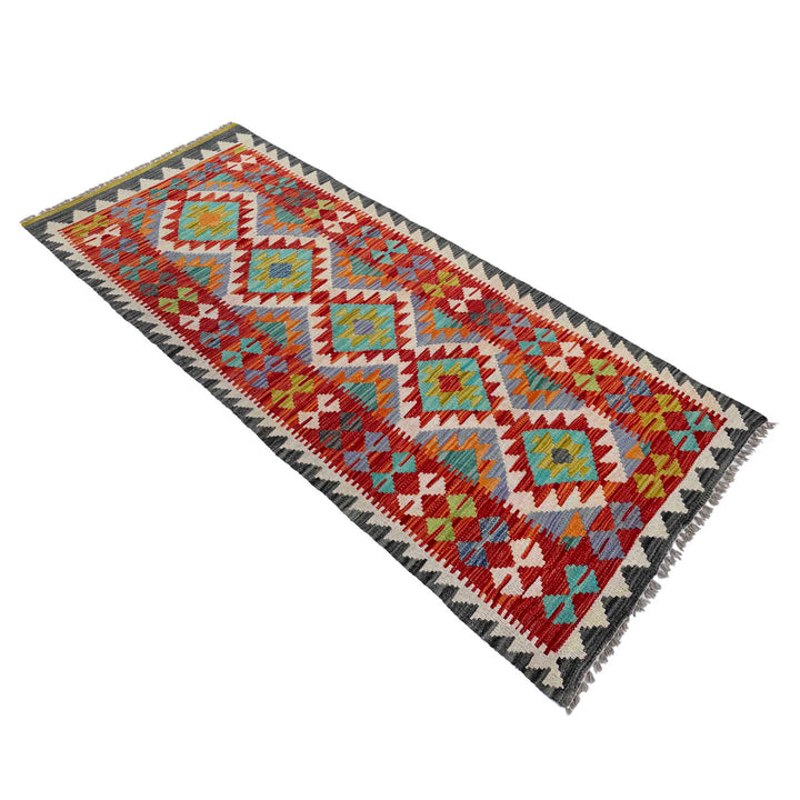 Afghan Vegetable Kilim Rug 2' 6" x 6' 8" Flat-Weave view