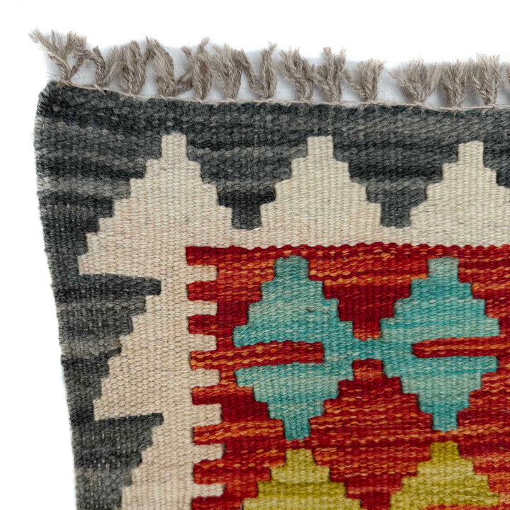 Afghan Vegetable Kilim Rug 2' 6" x 6' 8" Flat-Weave pattern