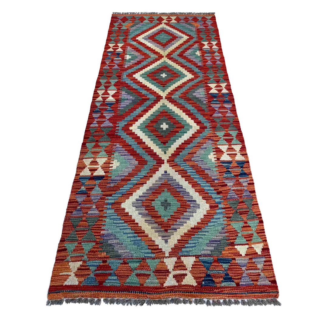 Afghan Vegetable Kilim Rug 2' 7" x 6' 4" Flat-Weave | No. AL44200