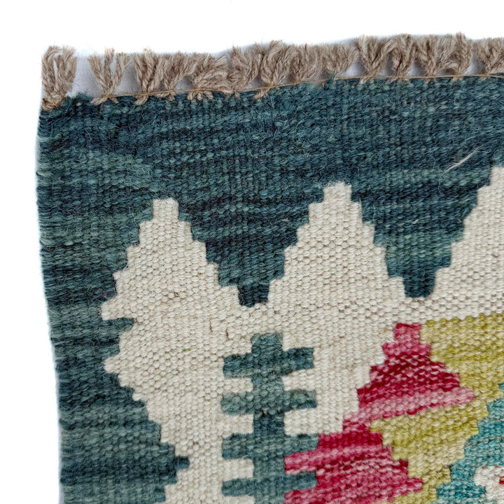 Afghan Vegetable Kilim Rug 2' 7" x 6' 3" Flat-Weave pattern