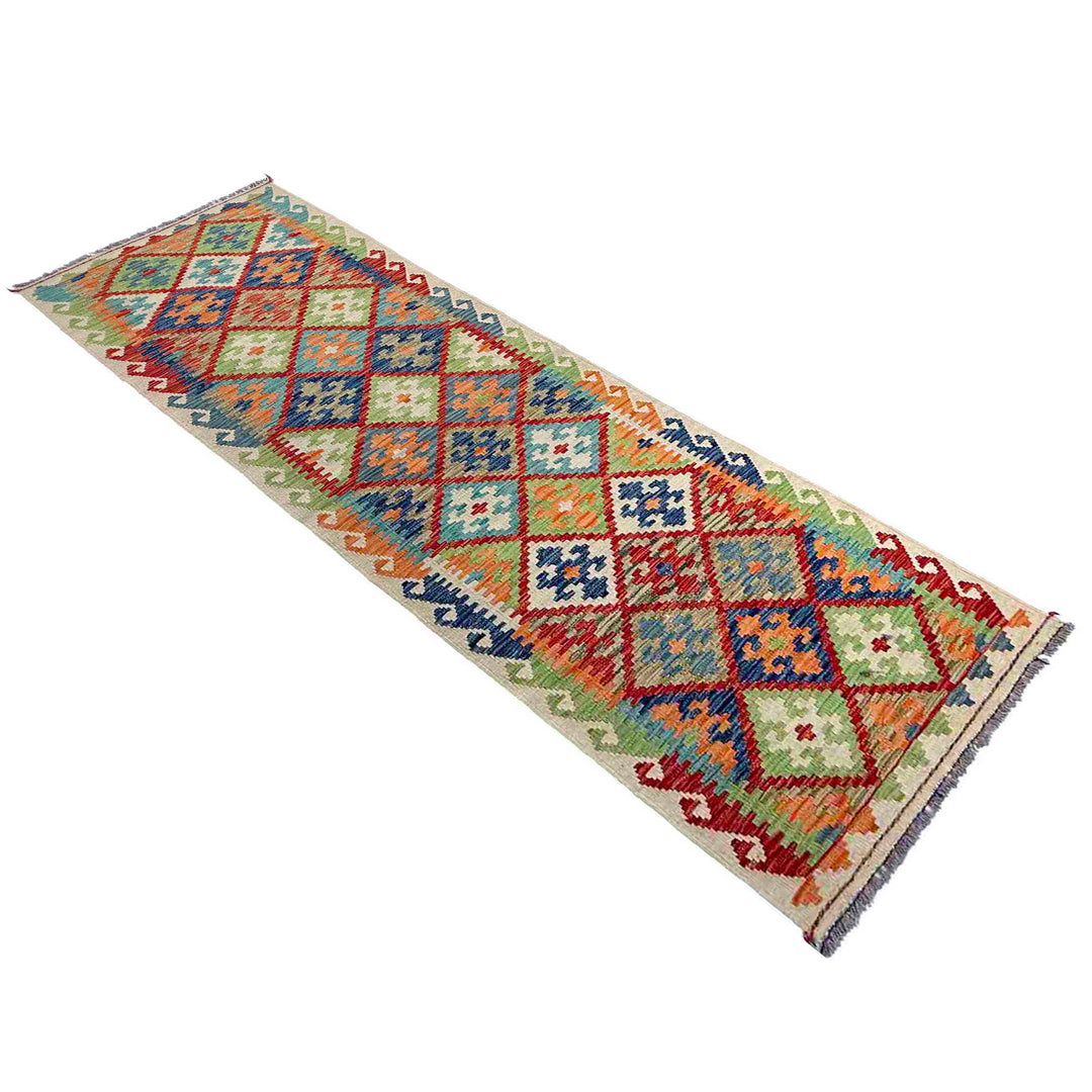 Afghan Vegetable Kilim Rug 2' 9" x 9' 7" Flat-Weave view