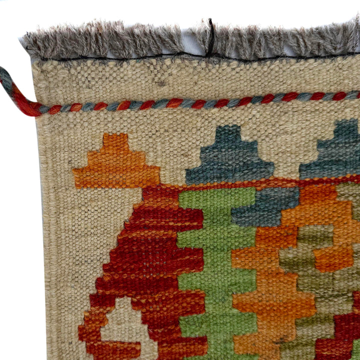 Afghan Vegetable Kilim Rug 2' 9" x 9' 7" Flat-Weave pattern