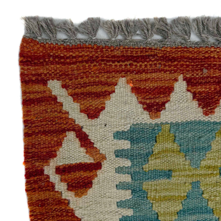 Afghan Vegetable Kilim Rug 2' 9" x 9' 8" Flat-Weave | No. AL825033
