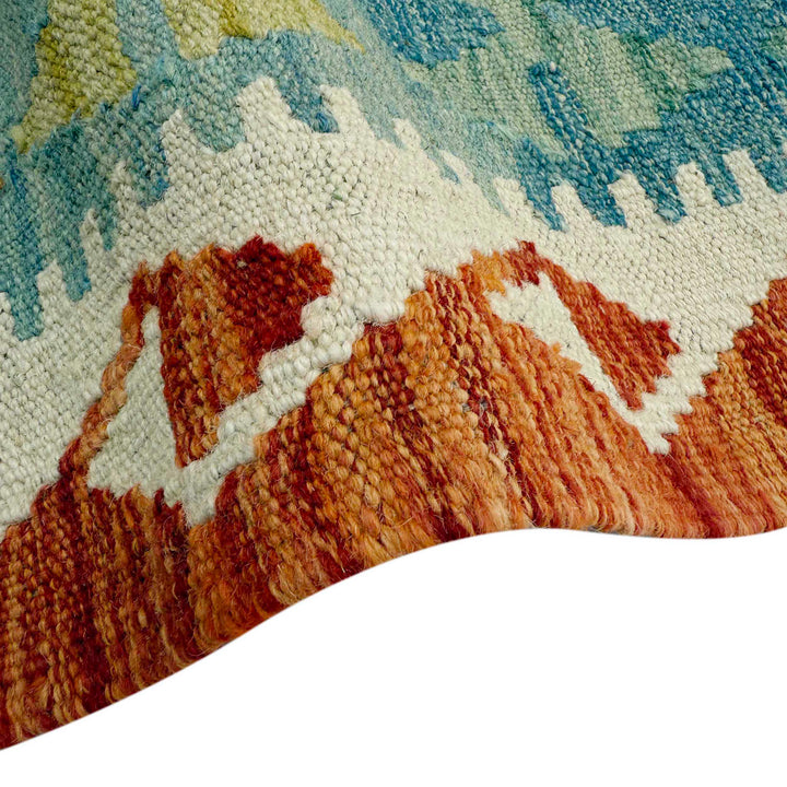 Afghan Vegetable Kilim Rug 2' 9" x 9' 8" Flat-Weave | No. AL825033
