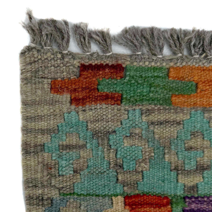 Afghan Vegetable Kilim Rug 2' 9" x 9' 11" Flat-Weave pattern