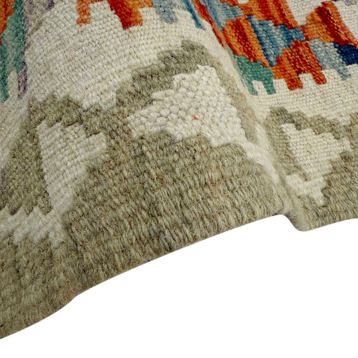 Afghan Vegetable Kilim Rug 2' 10" x 9' 5" Flat-Weave field