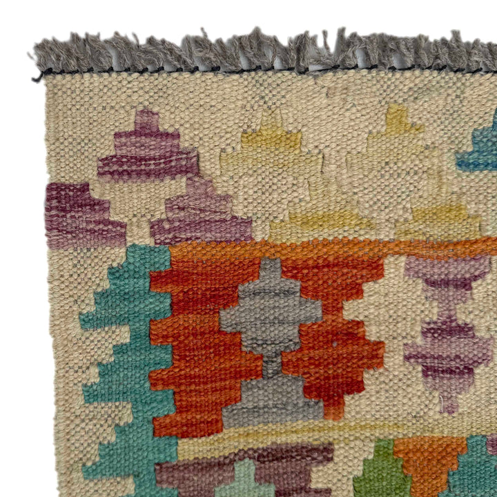 Afghan Vegetable Kilim Rug 2' 7" x 9' 9" Flat-Weave | No. AL43813