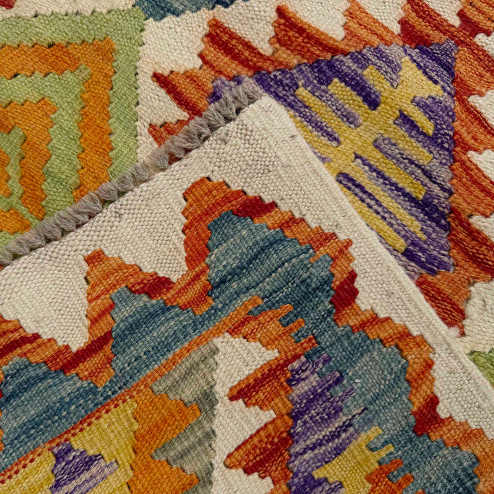 Afghan Vegetable Kilim Rug 2' 9" x 10' 2" Flat-Weave | No. AL181788