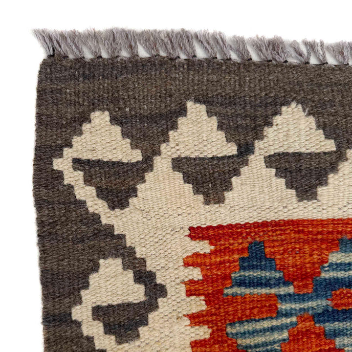 Afghan Vegetable Kilim Rug 2' 10" x 9' 6" Flat-Weave pattern