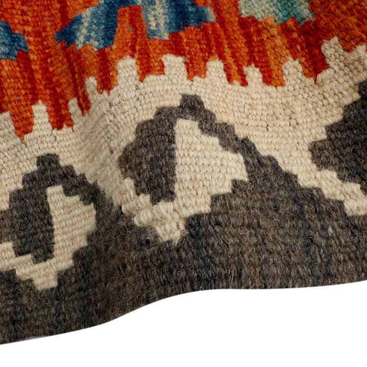 Afghan Vegetable Kilim Rug 2' 10" x 9' 6" Flat-Weave field