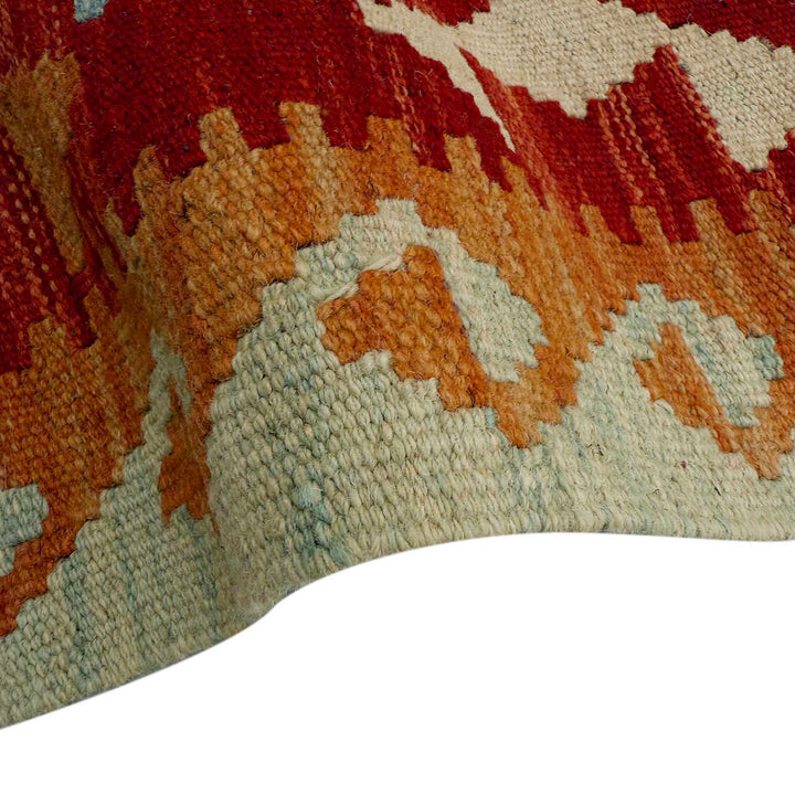 Afghan Vegetable Kilim Rug 2' 7" x 9' 11" Flat-Weave field