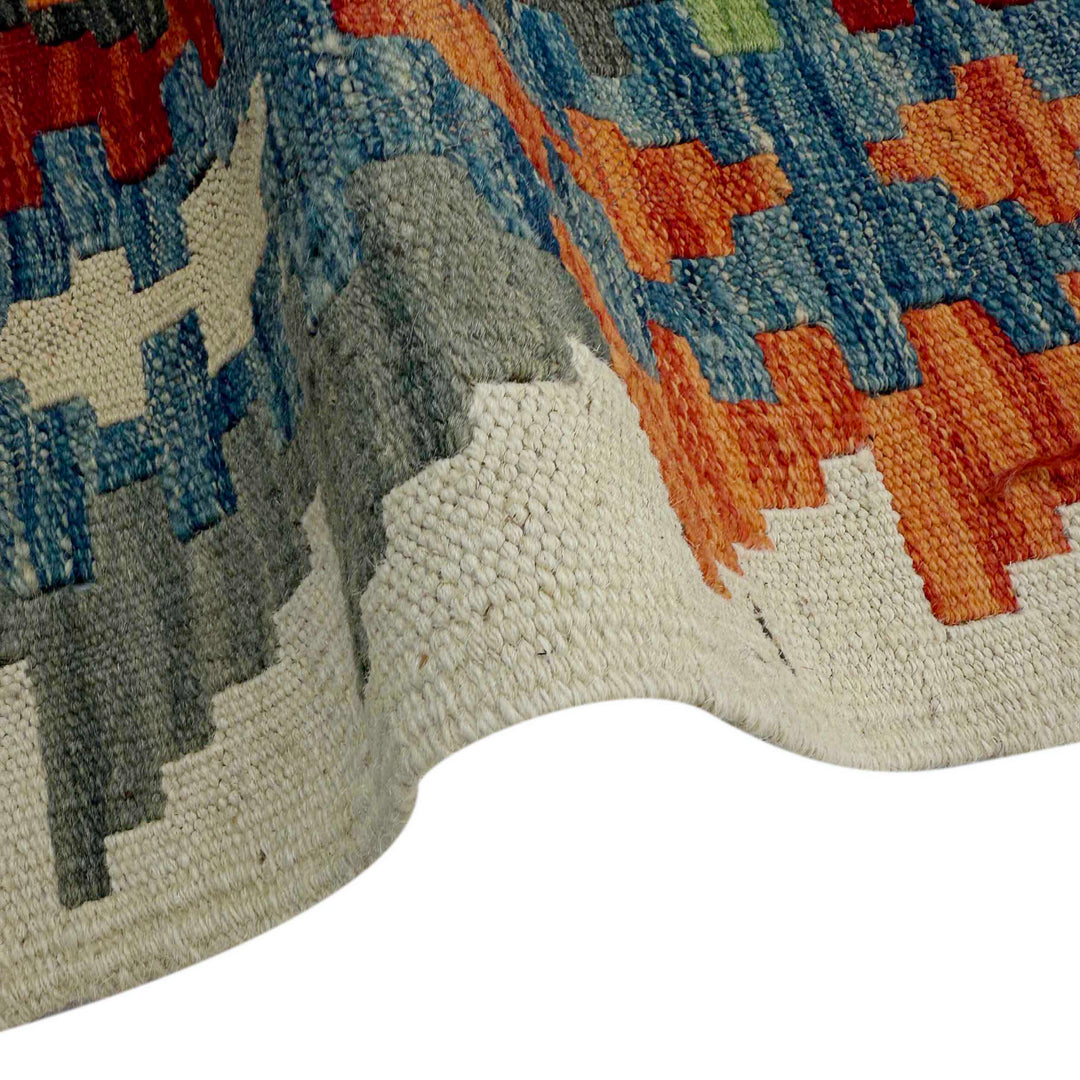 Afghan Vegetable Kelim Runner 2' 7" x 9' 3" Flat-Weave field