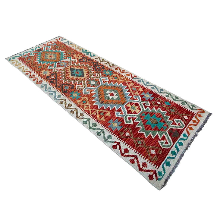 Afghan Vegetable Kilim Rug 2' 9" x 9' 9" Flat-Weave view