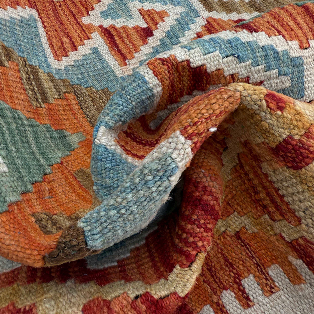 Afghan Vegetable Kilim Rug 2' 9" x 9' 9" Flat-Weave texture