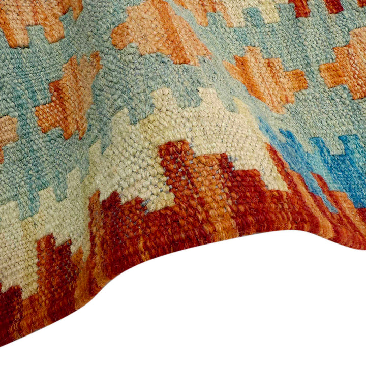 Afghan Vegetable Kilim Rug 2' 7" x 9' 7" Flat-Weave field