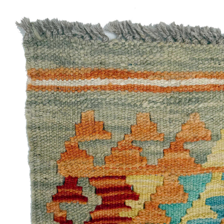 Afghan Vegetable Kilim Rug 2' 9" x 9' 9" Flat-Weave pattern
