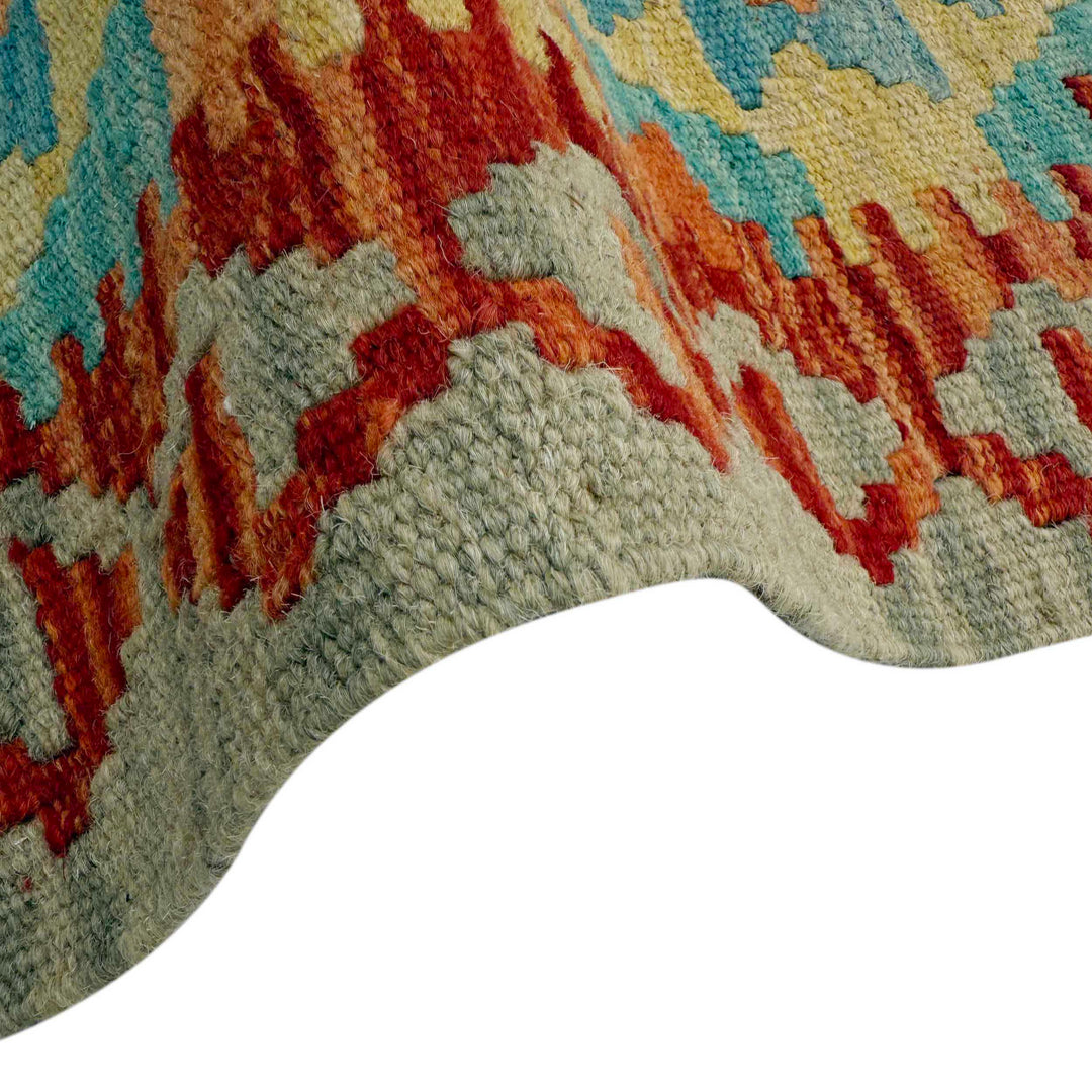 Afghan Vegetable Kilim Rug 2' 9" x 9' 9" Flat-Weave field