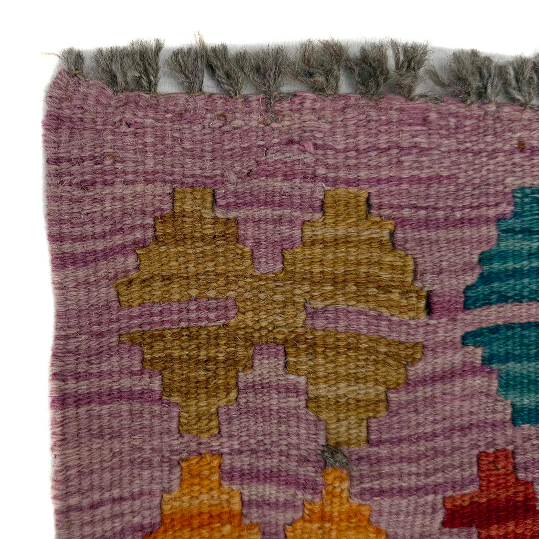 Afghan Vegetable Kilim Rug 2' 7" x 4' 3" Flat-Weave pattern