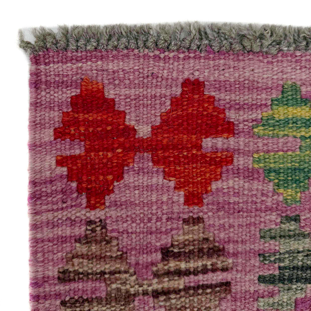 Afghan Vegetable Kilim Rug 2' 7" x 3' 11" Flat-Weave | No. AL649141