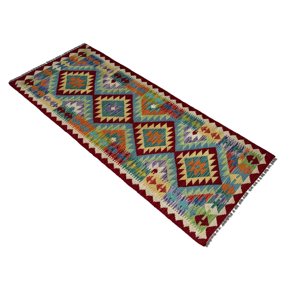 Handmade Vegetable Kilim Runner 2' 6" x 6' 6" - No. AL99026