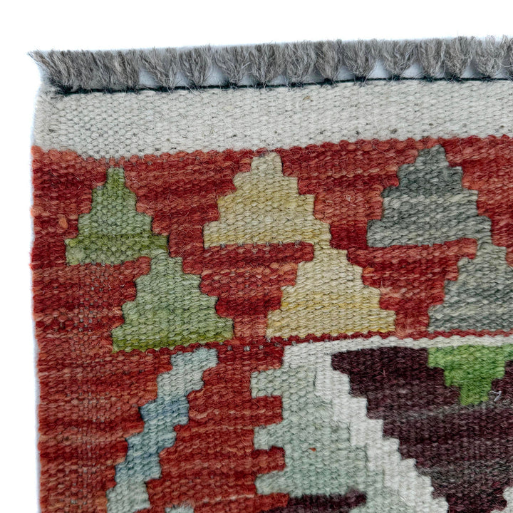 Afghan Vegetable Kilim Rug 2' 9" x 6' 3" Flat-Weave pattern