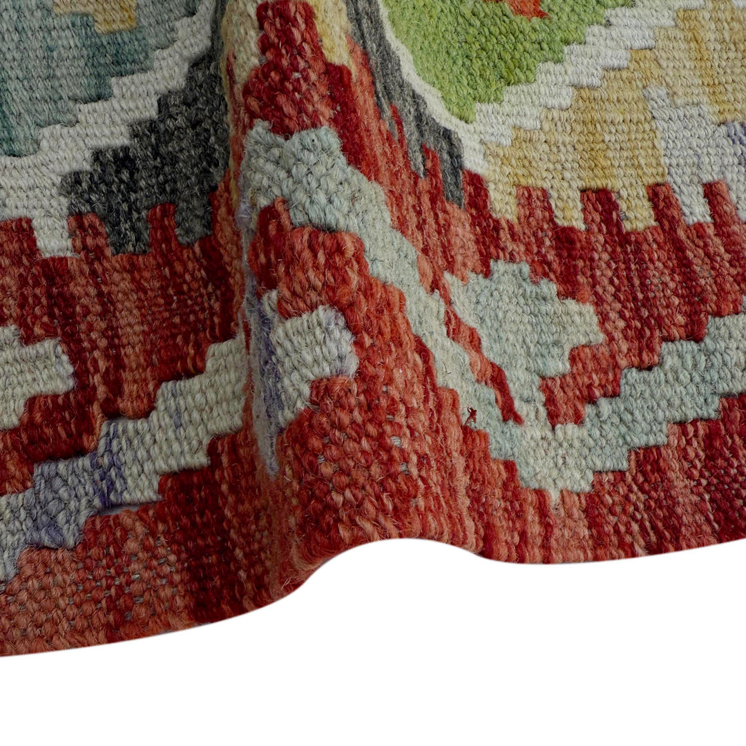 Afghan Vegetable Kilim Rug 2' 9" x 6' 3" Flat-Weave field