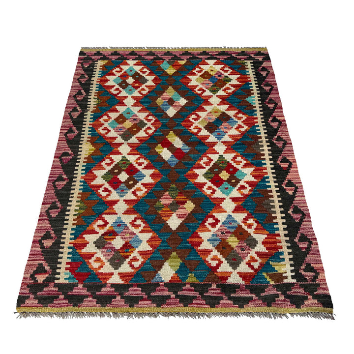 Afghan Vegetable Kilim Rug 2' 8" x 4' 1" Flat-Weave | No. AL69137