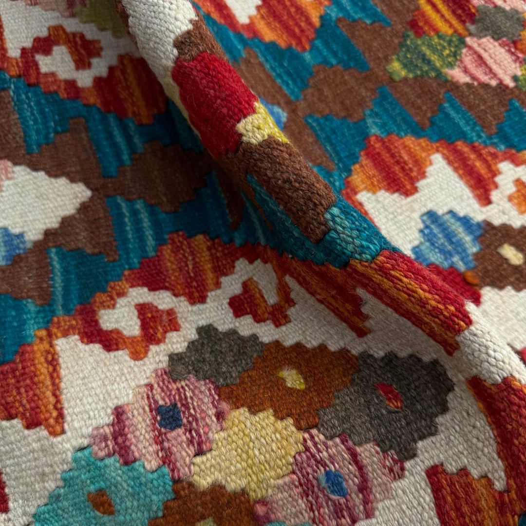 Afghan Vegetable Kilim Rug 2' 8" x 4' 1" Flat-Weave | No. AL69137