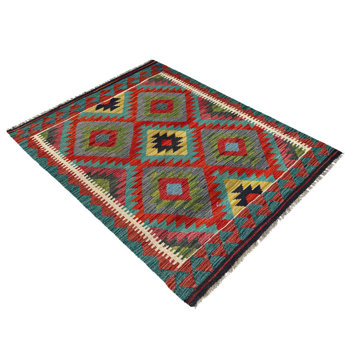 Afghan Vegetable Kilim Rug 2' 10" x 4' 0" Flat-Weave view