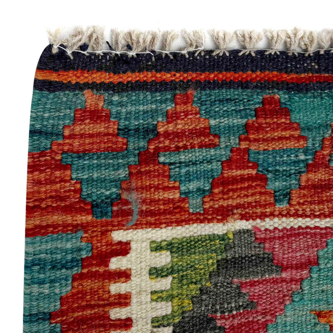 Afghan Vegetable Kilim Rug 2' 10" x 4' 0" Flat-Weave pattern