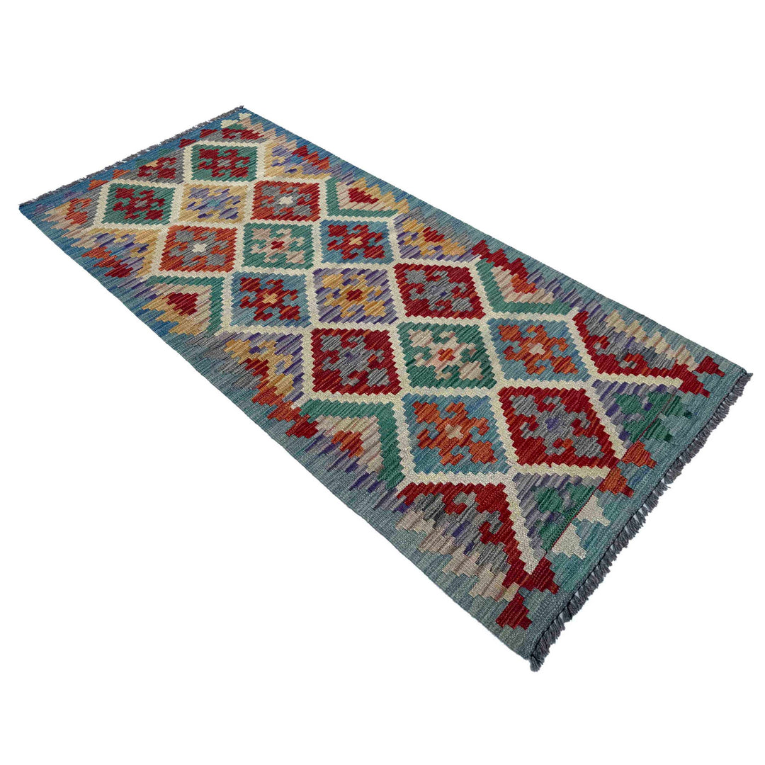 Afghan Vegetable Kilim Rug 2' 8" x 6' 7" Flat-Weave view