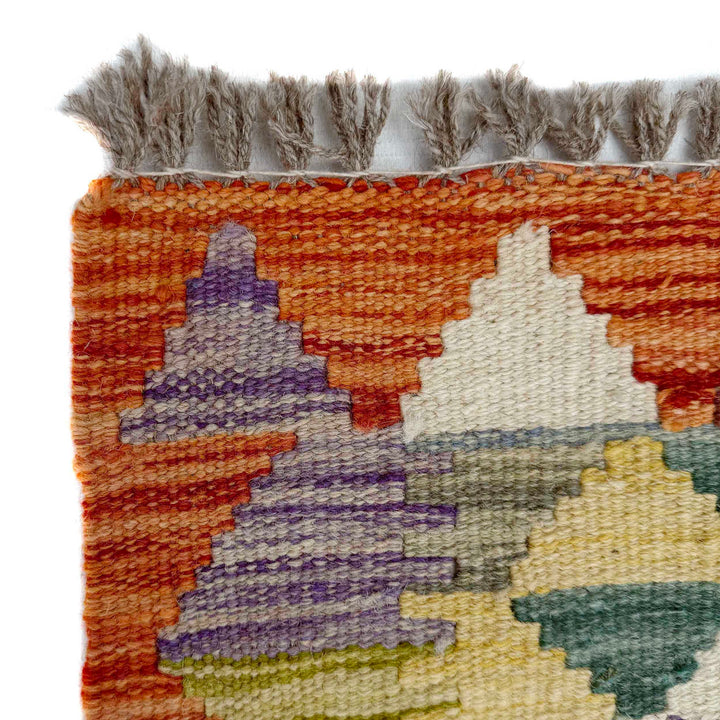Afghan Vegetable Kilim Rug 2' 6" x 6' 2" Flat-Weave pattern