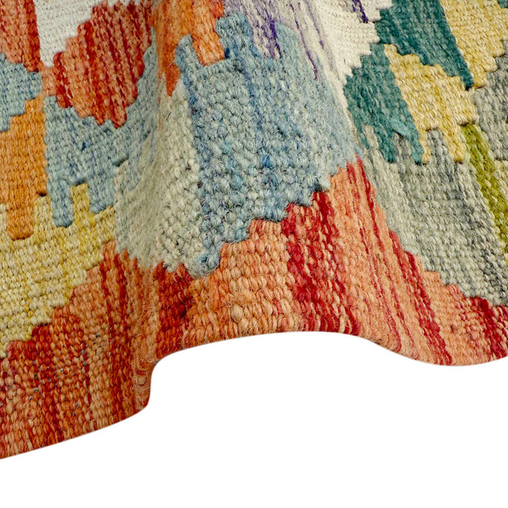Afghan Vegetable Kilim Rug 2' 6" x 6' 2" Flat-Weave field