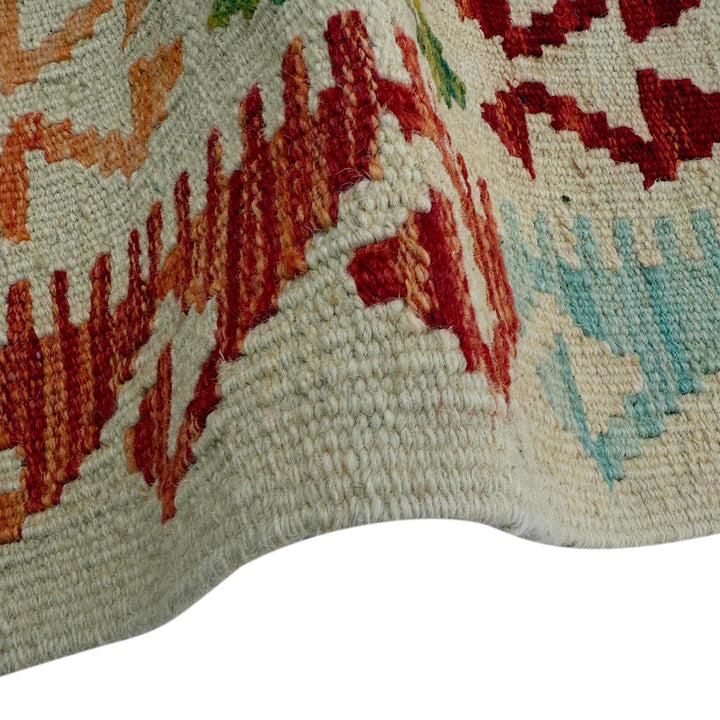 Afghan Vegetable Kilim Rug 2' 6" x 6' 5" Flat-Weave field