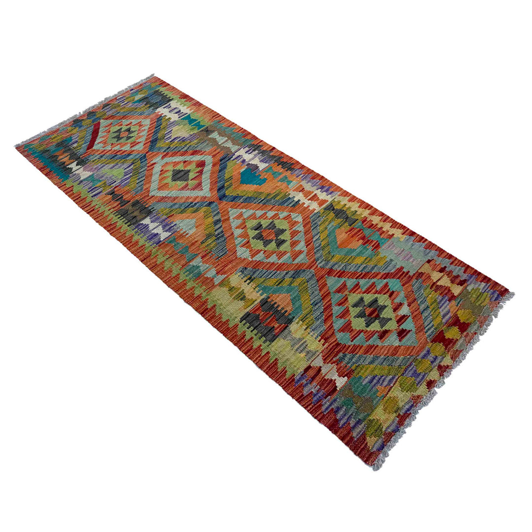 Afghan Vegetable Kilim Rug 2' 5" x 6' 9" Flat-Weave view