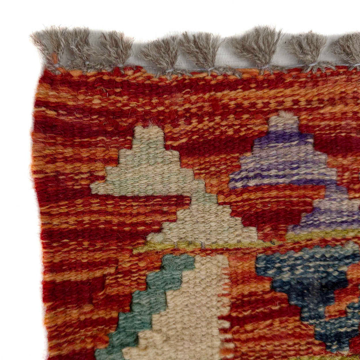 Afghan Vegetable Kilim Rug 2' 6" x 6' 8" Flat-Weave pattern