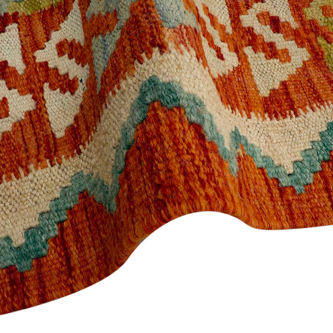 Afghan Vegetable Kilim Rug 2' 6" x 6' 8" Flat-Weave field