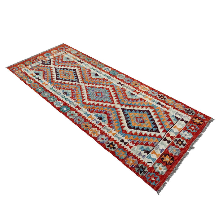 Afghan Vegetable Kilim Rug 2' 6" x 6' 7" Flat-Weave view