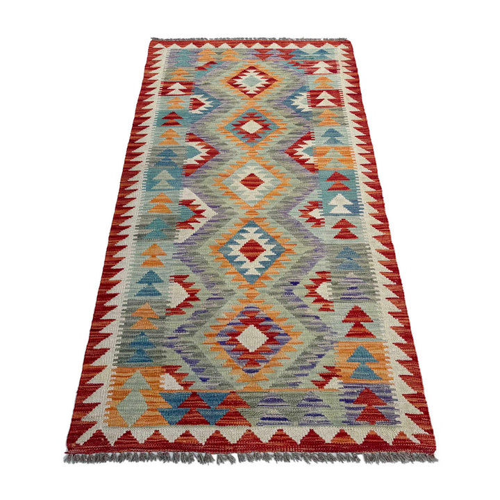 Afghan Vegetable Kilim Rug 2' 8" x 6' 3" Flat-Weave | No. AL388198