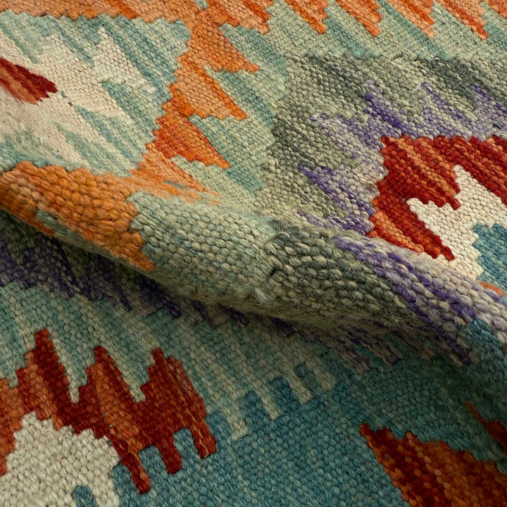 Afghan Vegetable Kilim Rug 2' 8" x 6' 3" Flat-Weave | No. AL388198